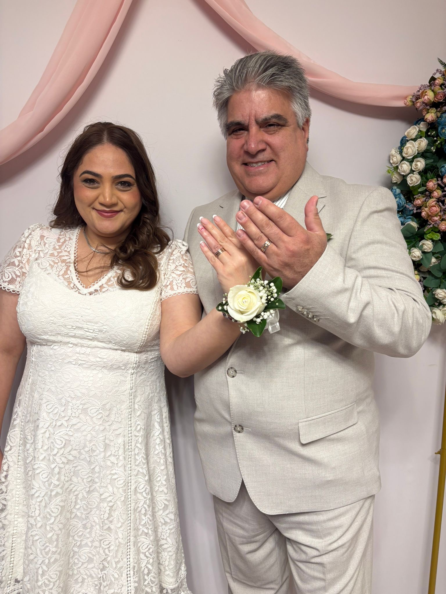 Sara and Shahnam celebrating their marriage